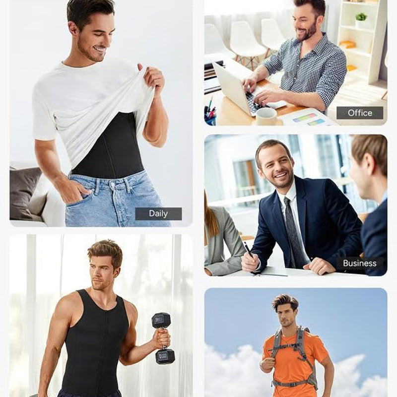 🔥 Hot Sale 🔥Limited Time Offer 60% off 💥 Men's Zipper Waist Trainer Trimmer Vest