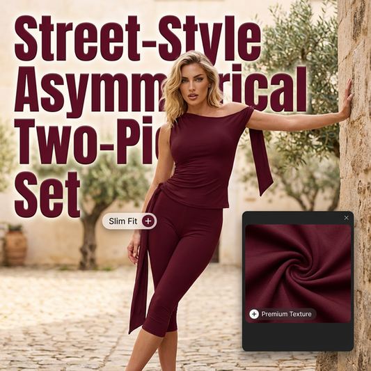 One-Shoulder Top & Capri Pants 2-Piece Set